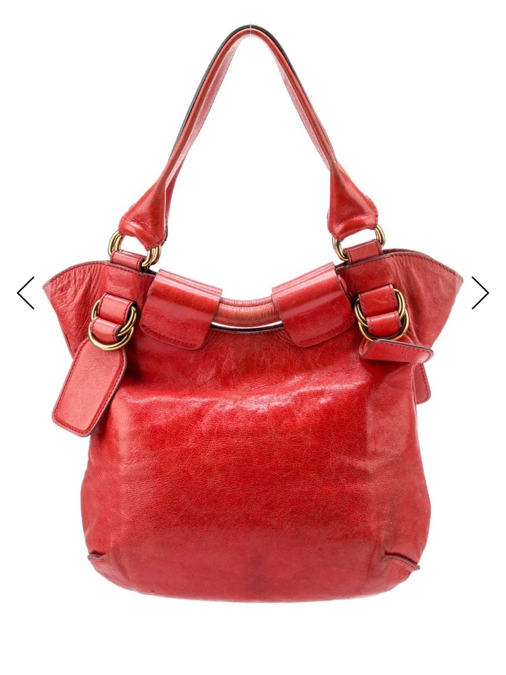 Chloe Vintage Red Leather Shoulder Bag - Picture 4 of 6